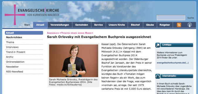 Evangelischer Buchpreis 2014_Pressemeldung_Screenshot